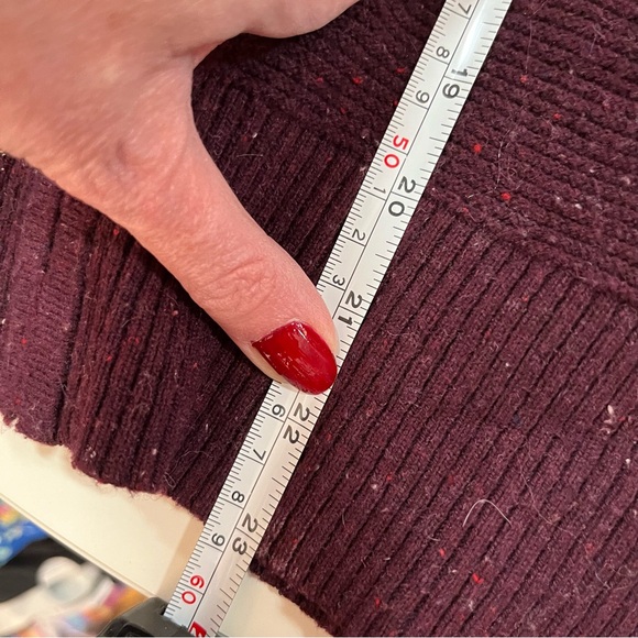 C&C California Burgundy Plum Purple red Wool hooded zip front Cardigan Sweater - Picture 7 of 15